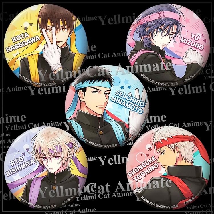 三丽鸥男子徽章 动漫游戏周边胸章挂件随身镜偶像男团应援团5款/a