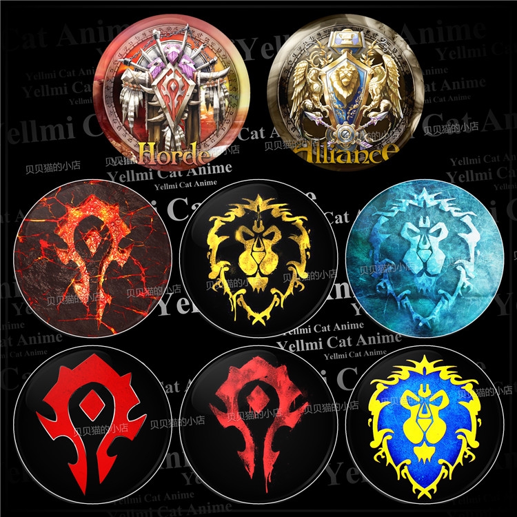 魔兽世界wow游戏周边 徽章b款 联盟部落阵营标志多款书包挂件定制