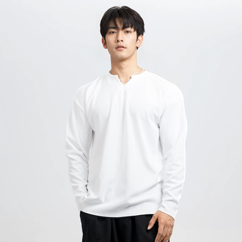 秋季新款重磅肌理垫肩垂感运动长袖T恤男V领速干高弹力圆领健身衣,运动服/休闲服装,健身衣,淘宝优惠券,粉丝福利购,淘宝优惠卷