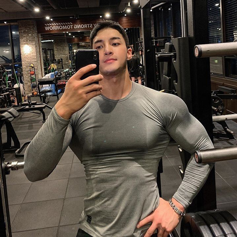 秋季长袖速干紧身衣男健身服兄弟跑步训练肌肉篮球高弹力运动t恤