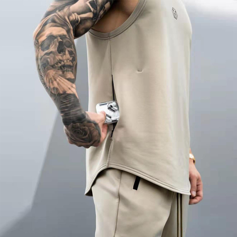 夏季健身背心男宽松无袖运动坎肩棉质美式篮球衣跑步撸铁训练服