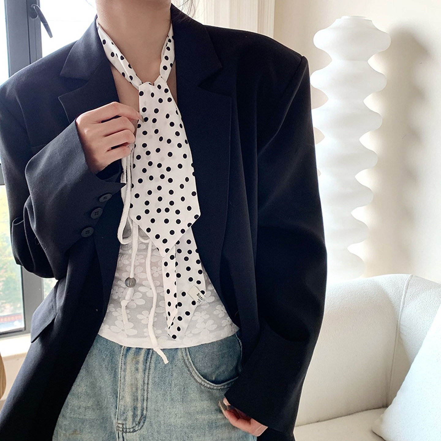 绑头发丝带法式碎花长条围巾女高级感复古系脖领巾装饰气质百搭