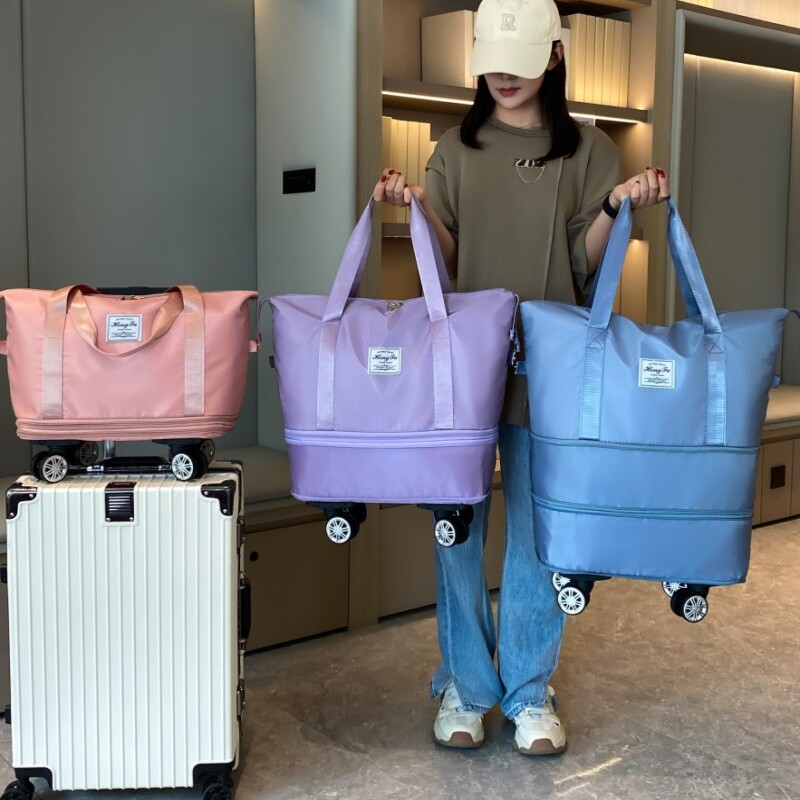 바퀴가 달린 여성용 단거리 여행가방 도르래가 달린 초대형 기내용 수하물가방 확장 가능한 휴대용 수납가방