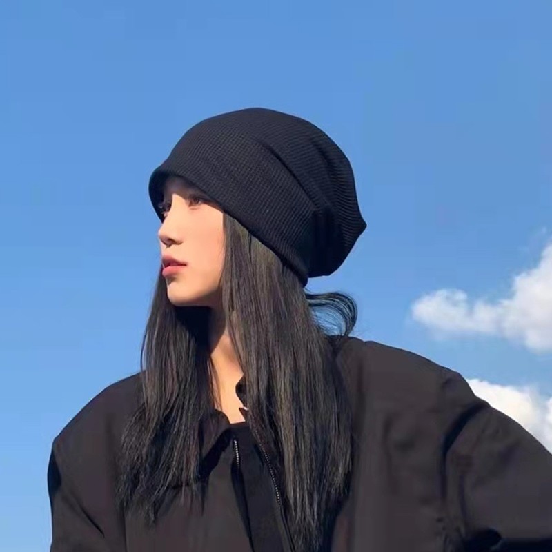 堆堆帽女小头围显脸小网红针织冷帽毛线帽针织帽日系秋冬月子帽