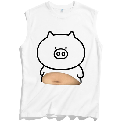 两2元88vip商品小猪男士无袖男t恤纯棉训练运动健身背心男款打底