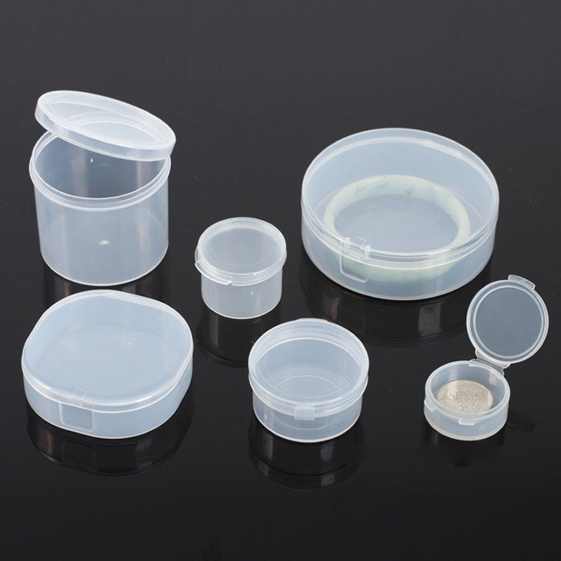 圆形塑料盒子有盖透明小收纳盒首饰盒产品包装pp塑胶盒分装盒旅行