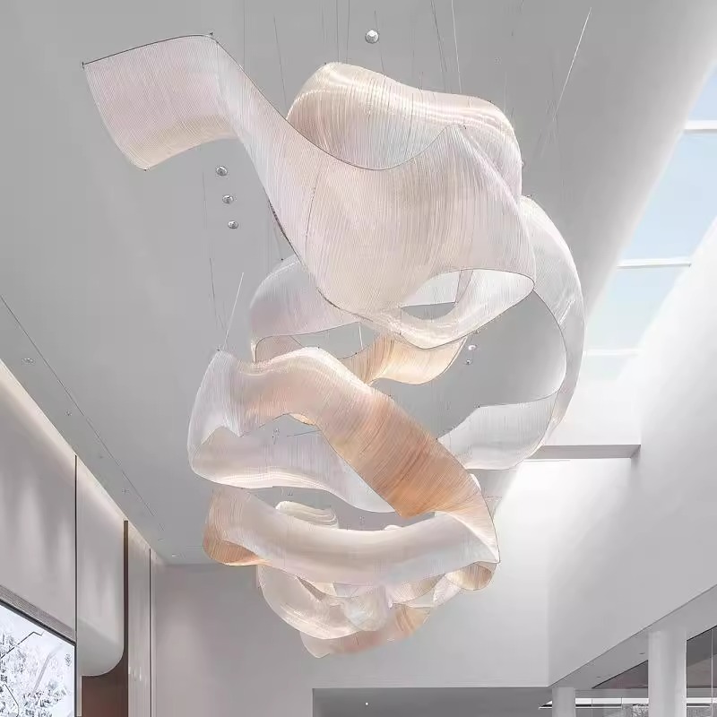 轻奢艺术灯飘带吊灯可非标定制宴会厅餐厅