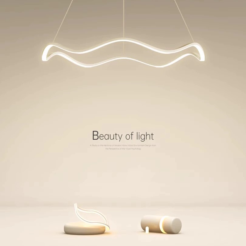 极简客厅现代简约创意波浪吊灯