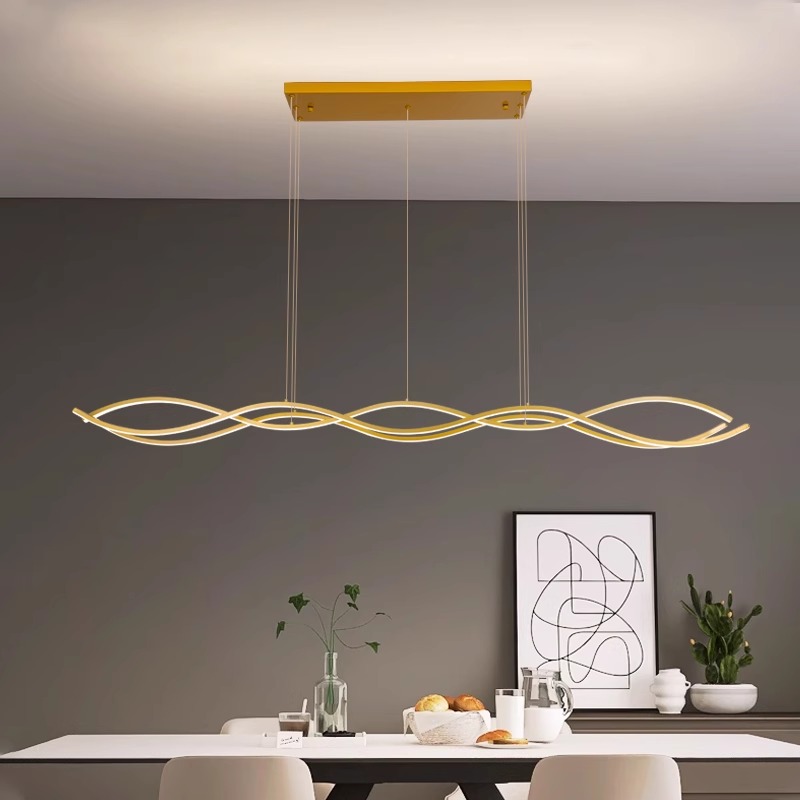 北欧极简创意个性波浪形餐厅吊灯