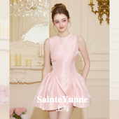 花苞显瘦短连衣裙LQ939 不规则无袖 SainteYunne上与 郁金香花朵