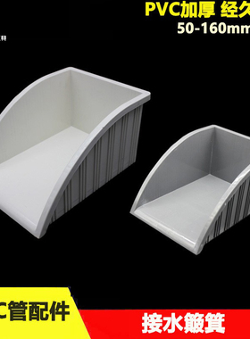 加厚PVC水簸箕积水50 90 110 160mm雨水管通用型集水斗排水方簸箕