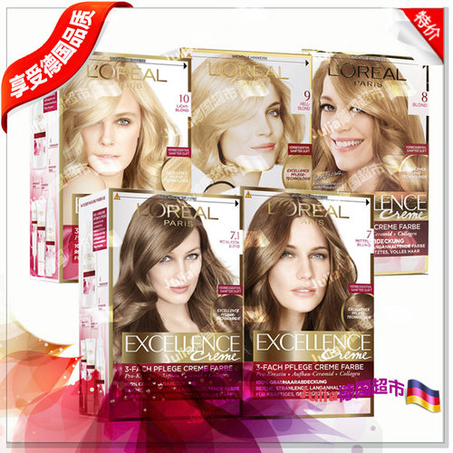 欧版欧莱雅卓韵霜浅亚麻色染发剂