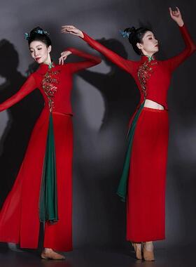 送扇子新款秧歌服女九儿红色舞蹈服装舞演出服打鼓服扇子舞广场喜