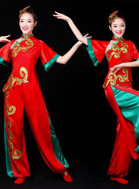 广场舞秧歌服装套装唐装中国风打鼓队服2025新款腰鼓舞蹈演出服女