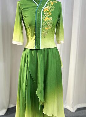 送扇子胶州秧歌扇子演出服女可以古典舞泥土飘逸芬芳斗笠舞服舞蹈