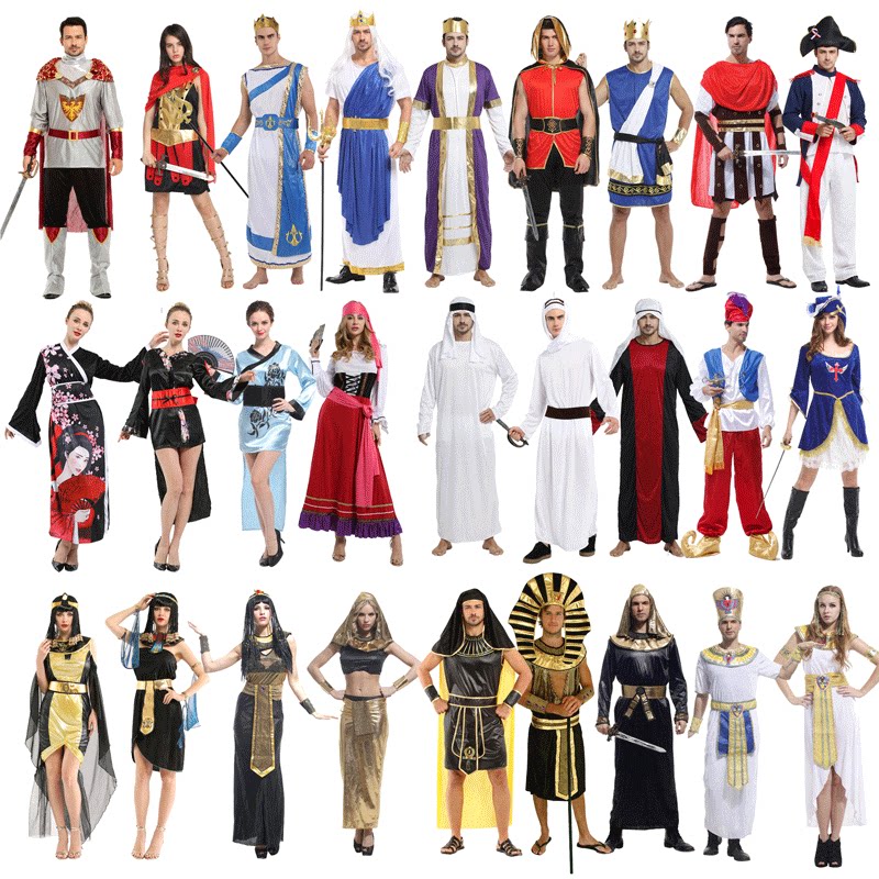 万圣节成人服装男女法老希腊埃及俄罗斯阿拉伯和服英国外国cos服