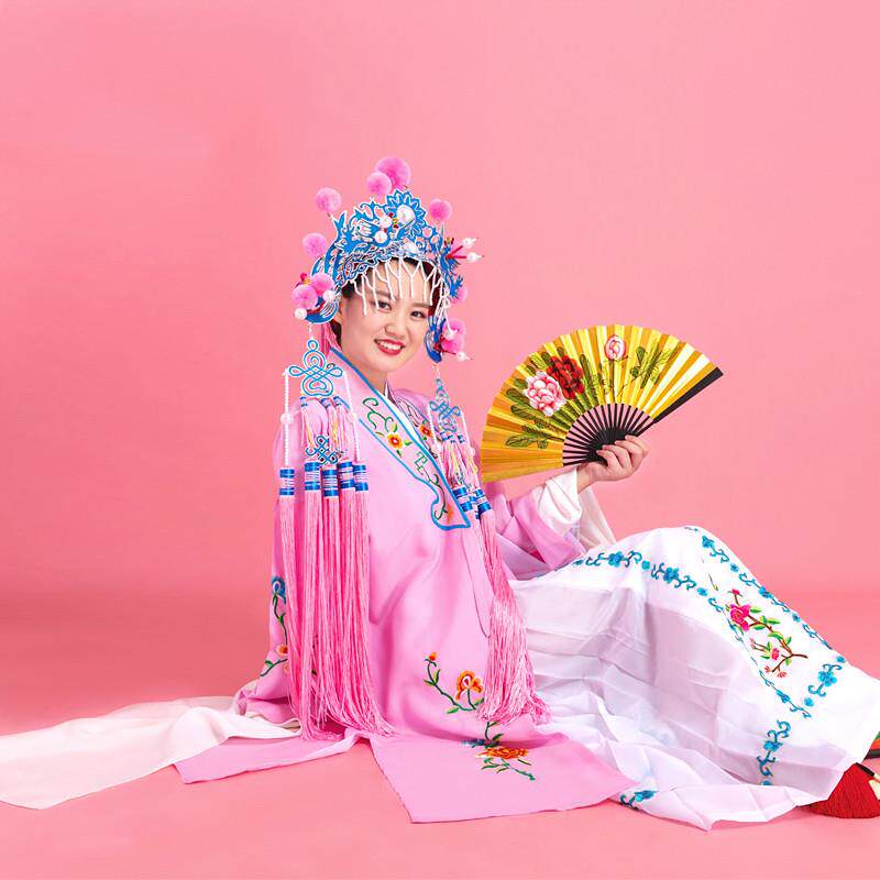 京剧戏服女古装新款花旦霸王别姬头冠古装贵妃醉酒戏服虞姬水袖