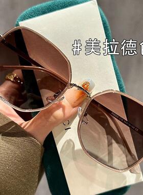 美拉德色大方框墨镜女偏光太阳镜韩版防晒防紫外线可配有度数