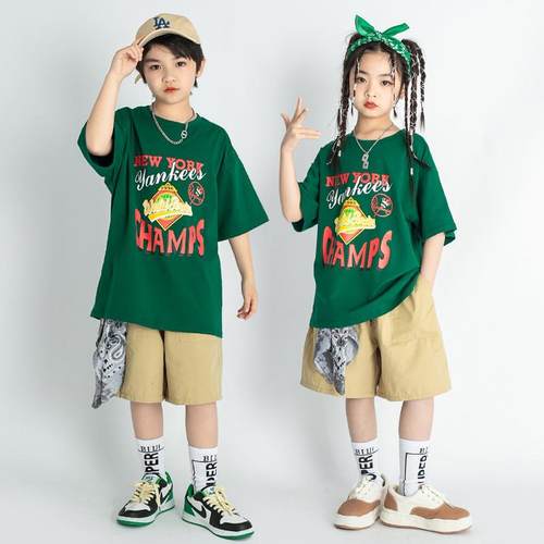 六一儿童演出服男童嘻哈套装女童架子鼓表演服hiphop少儿街舞潮服