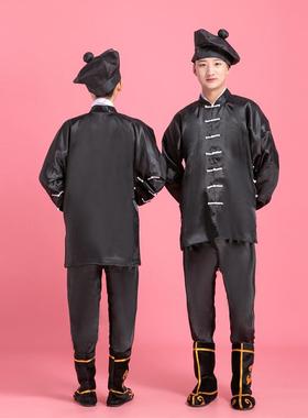 戏剧戏曲演出服装武松打虎黑色武打衣武生衣服夜行衣杂役服戏服装