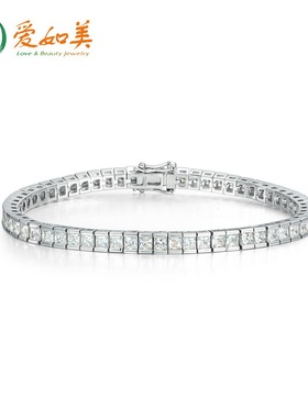 新款盒子链手链S925银渡18K金PT950铂金单排彩钻手饰男女时尚百搭