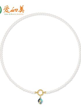 新款日韩轻奢复古珍珠链S925银渡18K金PT950铂金鲍鱼贝项链小众