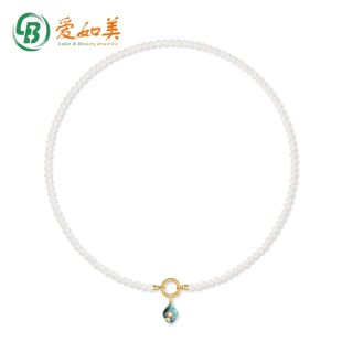 新款日韩轻奢复古珍珠链S925银渡18K金PT950铂金鲍鱼贝项链小众