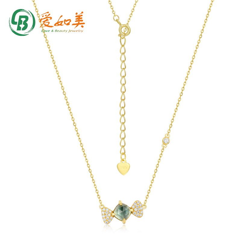 新款时尚流行糖果项链小众设计S925银渡18K金PT950铂金项链饰品
