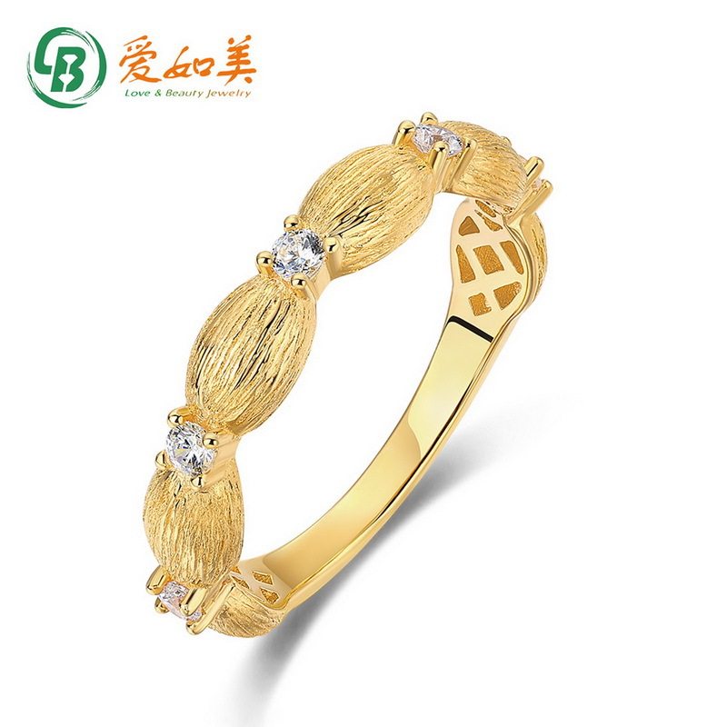 意大利工艺手工拉丝戒指小众设计S925银七层镀18K金PT950铂金指环