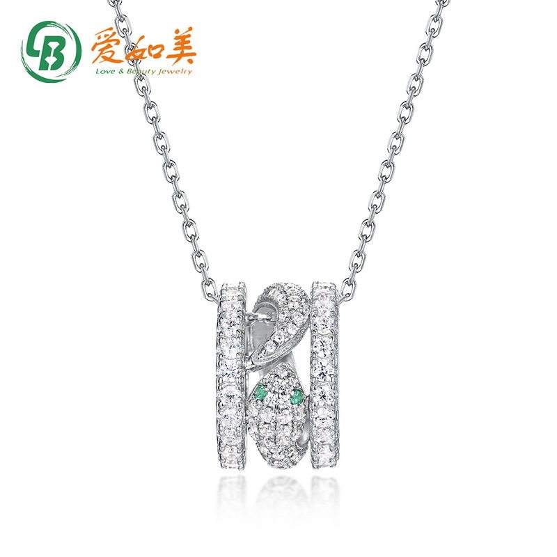新款时尚夸张灵蛇项链轻奢S925银渡18K金PT950铂金项链高级感项饰