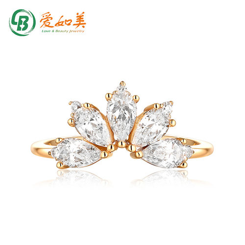 复古宫廷皇冠戒指女S925银渡18K金PT950铂金指环开口百搭可叠戴