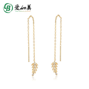 轻奢S925银渡18K金PT950铂橄榄枝耳环耳坠女耳线长款耳饰潮流饰品