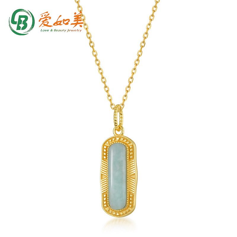 天河石几何长条吊坠新款女条纹长方S925银渡18K金PT950铂金吊坠