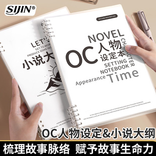 OC人物设定本小说写作大纲人物框架设定本写小说专用本子动画分镜创作专用活页纸手稿画册本B5人设角色模板本