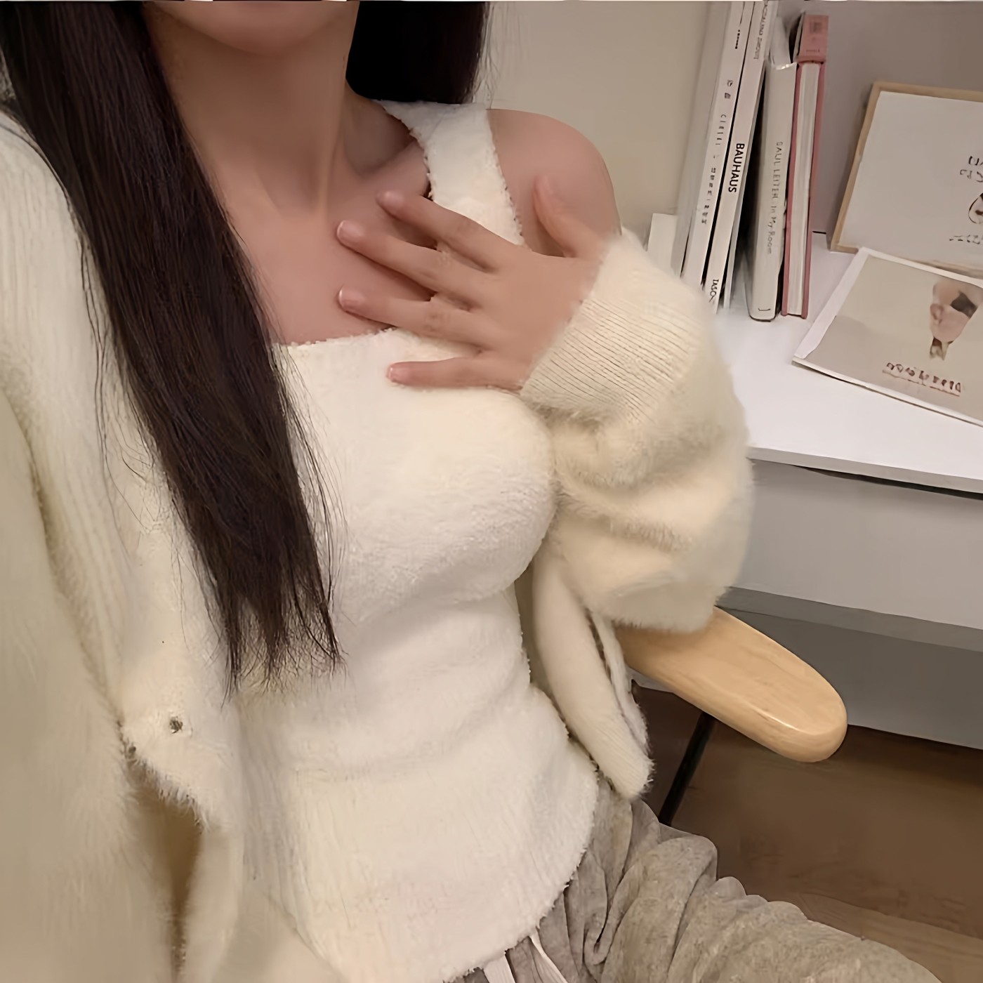 秋冬款羊羔绒女士内衣保暖加绒背心自带胸垫文胸一体式女内衣长版