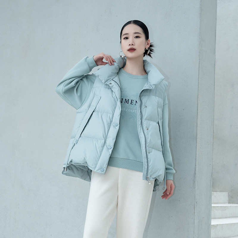 诗梦女装秋冬蓝绿色无袖羽绒马甲外套防风立领宽松减龄休闲百搭,女装/女士精品,马夹,淘宝优惠券,粉丝福利购,淘宝优惠卷