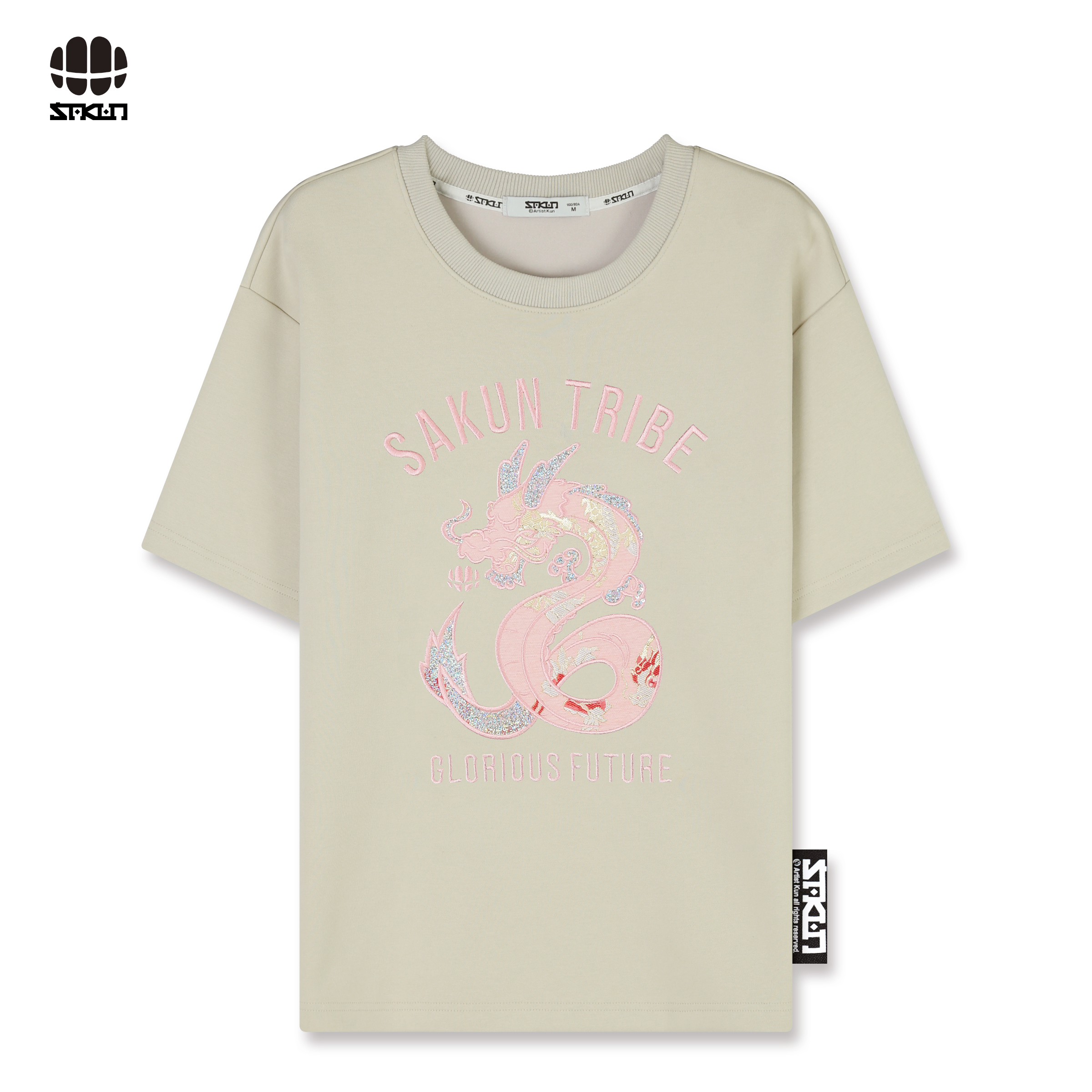 SAKUN重工龙图刺绣圆领T恤3151-1224715