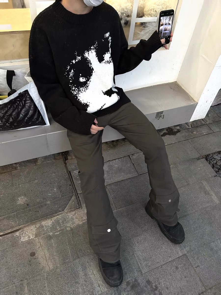 cleanfit人像马海毛毛衣