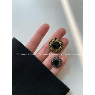 小香名媛复古风金属纽扣编织粗花呢短外套皮草大衣扣 YOMOSTUDIO