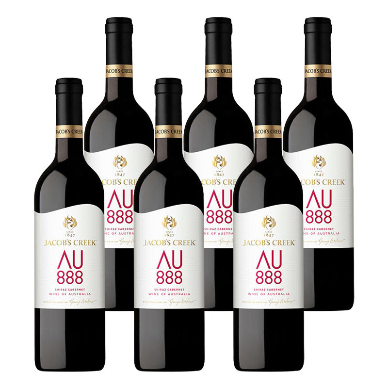 Jacob's Creek杰卡斯澳意西拉加本纳干红葡萄酒750ml 6瓶整箱,酒类,干红静态葡萄酒,淘宝优惠券,粉丝福利购,淘宝优惠卷