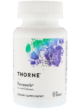 美国品牌Thorne Research 维生素C/维生素B6/叶酸/铁 补铁 60粒