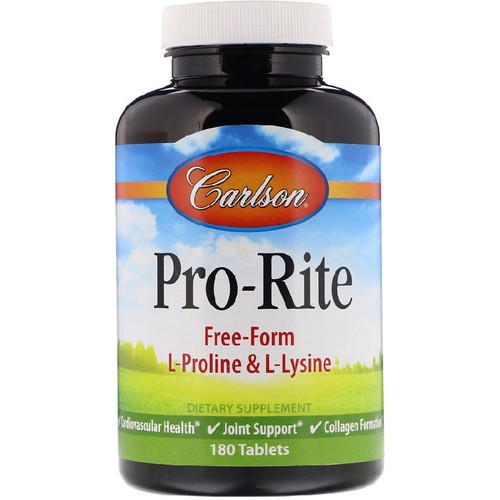 美国品牌Carlson Labs L-脯氨酸/L-赖氨酸 180粒