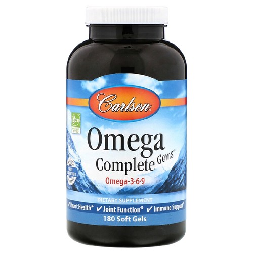 美国品牌Carlson Labs 鱼油/亚麻酸/琉璃苣籽油 Omega3-6-9 180粒