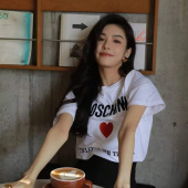 T恤女 爱心字母甜美气质宽松百搭圆领短袖 2024SS早春新款 时尚