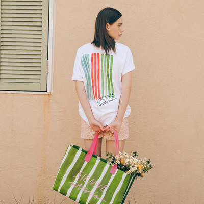 短袖通勤正常彩色印花