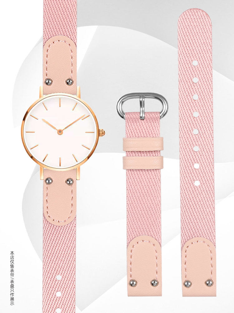 2025新款代用适用于适配dw尼龙帆布表带女丹尼尔女惠灵顿 28 32mm