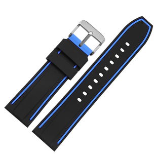 双层硅胶手表带男代用天梭美度精工迪赛天美时泰格豪雅橡胶带22mm