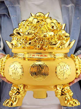 招财聚宝盆摆件大号存钱罐家居装饰工艺品风水办公室摆设开业礼品