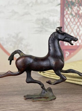 黄铜马玄关摆件生肖马铜马踏飞燕装饰家居办公室大小号开业礼品