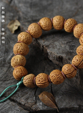 麒麟纹金蟾芭蕉扇野姜黄皮文玩核桃手持高密度铁籽佛珠手串念珠链